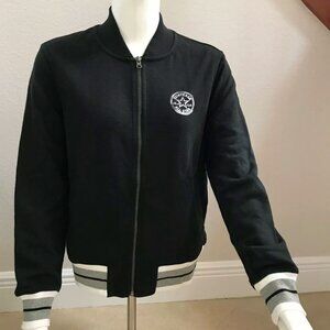 Converse Women's Sweatshirt Full Zip 10004471 Black Size M NWT
